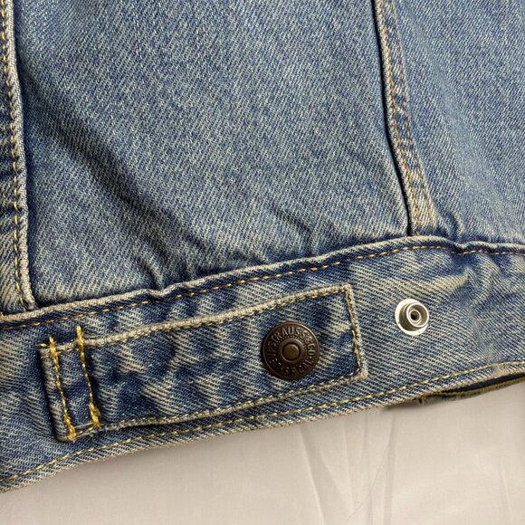 Levis Sherpa Lined Denim Trucker Jacket Size M Blue Cotton Polyester Blend - Picture 6 of 13